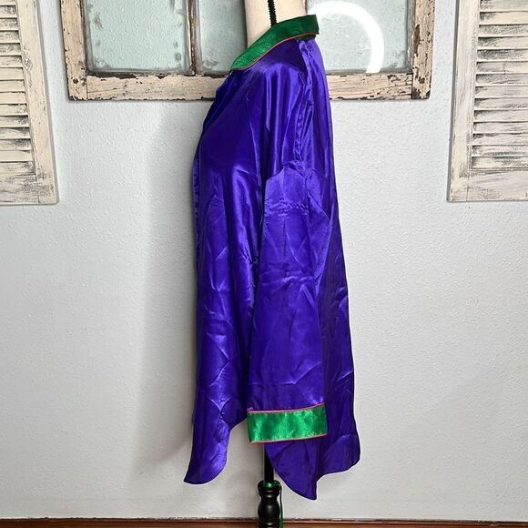 Victoria's Secret Satin Dress Silky Button Front Long Sleeve Blue Women's Robe S - Picture 4 of 7